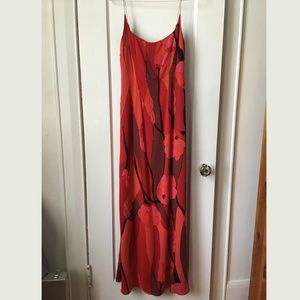 Beaded Poppy Red Floor Length Evening Dress - 4